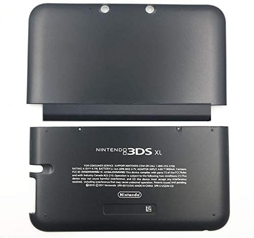 Replacement Front Back Faceplate Plates Upper & Back Battery Housing Shell Case Cover for 3DS XL / 3DS LL Game Console - Black