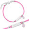 Maverton Kinder ID Armband 925 Silber mit Gravur + personalisierte Geschenkbox - Baby Armkette mit Anhänger - Namensarmband für Mädchen zur Geburt zur Taufe - Länge: 13-16 cm - Rosa - Eule