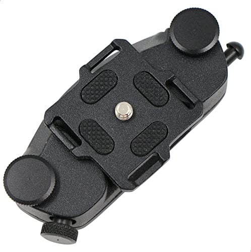 gexuamz, Clip da Cintura per Fotocamera in Lega di Alluminio Con piastra a sgancio rapido Supporto 1/4 viti per Zaino. Moderno, Nero