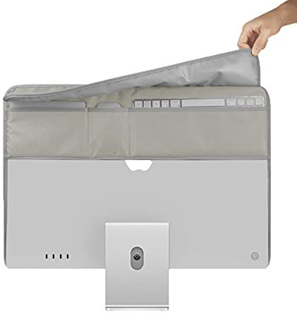 Staubschutz für Apple iMac 2021 (24 Zoll), Abdeckung kompatibel mit iMac 2021 24 Zoll, Bildschirmschutz, schützt den Computerbildschirm, hält sauber (Silbergrau)
