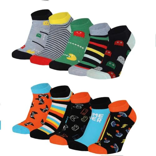 Lieblingsstrumpf24 10er Pack Socken Kinder Jungen Mädchen Baumwolle Öko-Tex Standard 100 (35-38, Sneaker Socken Game Over)