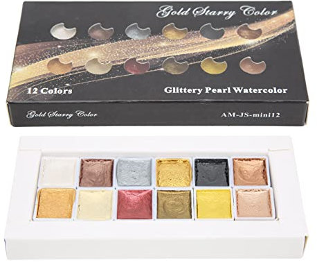 Metallische Wasserfarben, fügen Sie Glitzer hinzu, Transparenz, tragbar, nützlich, gut verpackt, Aquarell für Malen, Maniküre, Malen, Schreiben