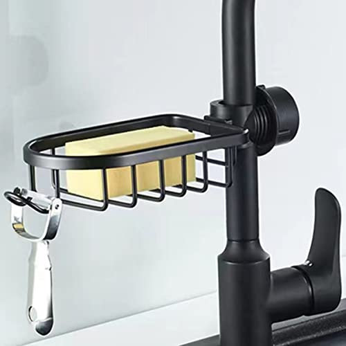 Seifenschale für Duschstange,Seifenschale Dusche,Duschablage Ohne Bohren mit Haken,Duschkorb Seifenhalter Dusche Schwammhalter Organizer für 18-28mm Stange（Schwarz）