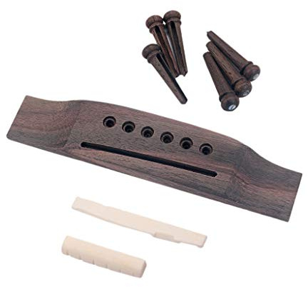 Acoustique Ensemble de Remplacement pour Guitare Bridge End Pins - Pièces de Bridge en Bois pour Selle, Écrou et Bois