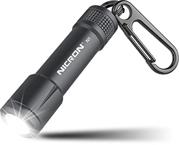 Mini LED Flashlight NICRON N1 with Keychain, EDC Light with AAA Battery Include, IPX7 Waterproof Build for Outdoor Camping etc.
