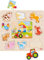 goki 57371 - Einlegepuzzle aus Holz mit Bauernhoftiere - 15 Teile