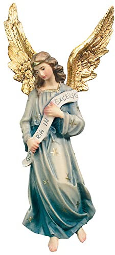 JS Garten Deko Krippenfigur Raffaello Kollektion Gloria Engel H 10 cm Holzfigur Holzstatue Statue aus Ahornholz von Dolfi