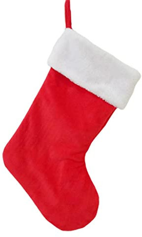 harayaa Klassischer Rot Weißer Samt Weihnachtsstrumpf für Die Feiertags Weihnachtsparty Dekoration