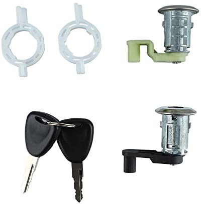 Cylindre de Barillet de Serrure de Porte, Cylindre de Serrure de Porte de Voiture avec 2 Clés de Contrôle Lisse 7701468981 Remplacement pour CLIO THALIA