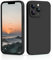 CALOOP Slim-Fit for iPhone 13 Pro Max Case,Sturdy Shockproof Hard Frame Cover with Anti-Scratch Microfiber Lining,Skin Soft Liquid Silicone,Full Protection for Screen and Camera Lens(Black)