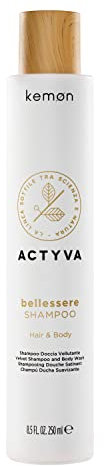 Kemon - Actyva Bellessere Shampoo, Körper- und Haardusche mit samtiger Wirkung mit Argan- und Leinen-Ölen - 250 ml