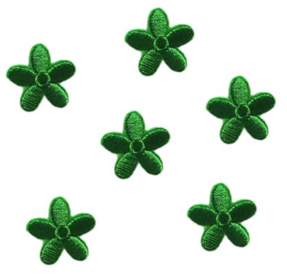 Wambere 10 Stück Blumen Applikationen,Patches zum Aufbügeln,Aufnäher Flicken zum Aufbügeln,Gestickter Blumenaufnäher,Bügelbild Aufbügelflicken,für DIY Kunsthandwerk Kleidungsdekoration,Grün