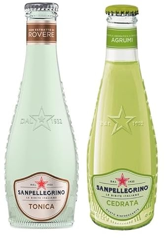 48er-Pack Testpaket San Pellegrino Cedrata Alkoholfreies Getränk + Tonica Rovere Alkoholfreies Getränk 20cl Einweg-Glasflasche