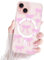 Newseego iPhone 15 Hülle Kompatibel mit Magsafe, Klares Süßes Bow Muster, Ultradünne Ästhetische Handyhülle iPhone 15 für Mädchen Frauen, Transparente Magnetische Schutzhülle für iPhone 15-Blau-Rosa