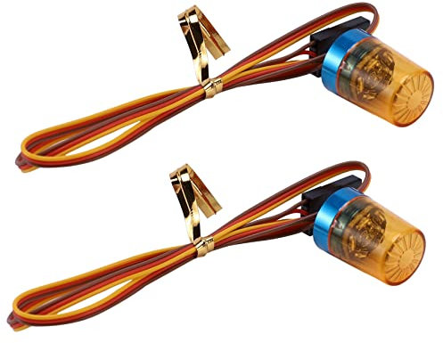 Speesy 2X Lampe à LED Multifonctions Lampe Stroboscopique/Clignotante/Rotative pour Voiture Modèle 1/10 RC, Camion de Génie RC à L'échelle 1:14