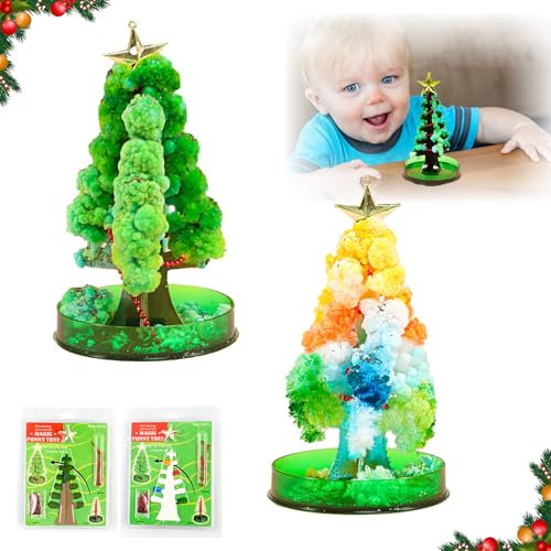 ACTOYS Magischer Weihnachtsbaum, 2 Stück Magic Tree, Magischer Wachsender Baum, Magischer Papier-Baum, Magic Baum Kristall, Jungen Mädchen