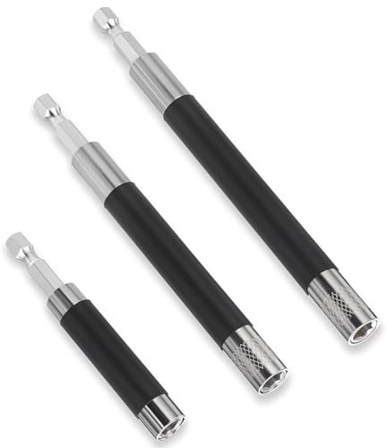 JJUNW 3 Stück Bithalter Magnetisch, 1/4'' 80/120/140mm Drill Extension Bit Holder, Magnet Bithalter-Magnetische Bohrer Verlängerung Hex-shank Magnetische Bohrer für Bohrmaschinen Schlagschrauber