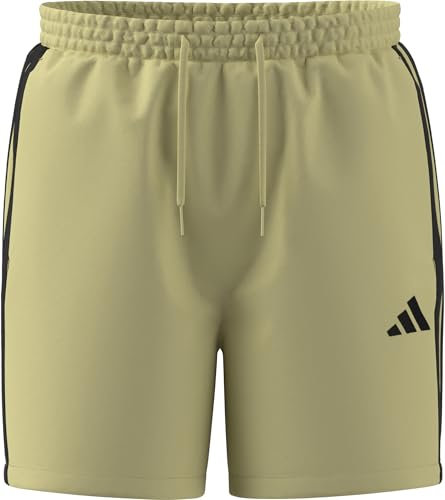 adidas Herren Essential Three Stripes Chelsea Base Short, Powder Yellow/Black, M