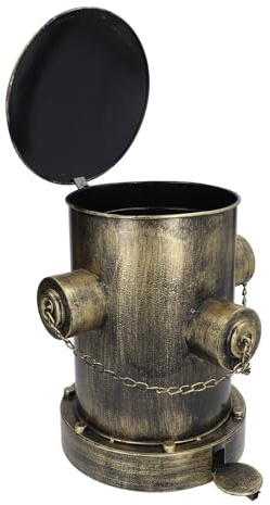 Hydranten-Mülleimer, Europäischer Eisenkunst-Stil, Mülleimer in Antiker Bronzefarbe mit Inneneimer, Tretabfallbehälter für Haushalt, Bar, Restaurant
