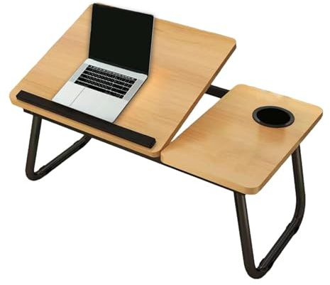 jopiuieo Betttablett, Laptop-Betttisch | Klappbarer Laptop-Schreibtisch mit Getränkehalter,Tragbarer Studiertisch, kleines Frühstückstablett zum Arbeiten, Schreiben, Zeichnen