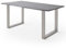 Lomadox Esszimmer Tisch Esstisch Massivholztisch 160x90 cm, Akazie massiv, grau sandgestrahlt, Massivholz/Echtholz, Metallgestell in U-Form, Edelstahl gebürstet