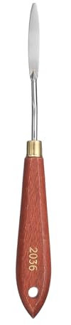 sourcing map Palette Knife Painting Tool 1.89 x 0.31 Stainless Steel Teardrop Blade 7.87 Length Spatula Painting Pallet Knives with Hole Beech Wood Handle for Oil Acrylic Canvas, Red/Silver