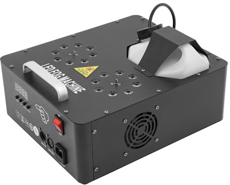 2000W Nebelmaschine, Mini Nebel Maschine mit mit 16 LED-Leuchten, Fernbedienung, 3 Steuermodi, Öltankkapazität 2.5L, Ideal für Halloween, Weihnachten, Hochzeit, Bühnenperformance und Partys