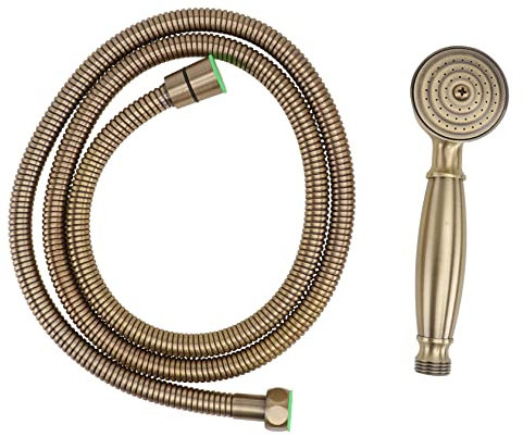 FIXOSHEE Cabezal de Ducha de Latón Retro Rociador Ajustable Resistente y Duradero Herramienta Práctica para Ducha para Baños Estilo Incluye Manguera Flexible