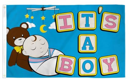 Babyflagge It's A Boy, 100 % Polyester, mit Ösen, 150 x 90 cm FlagSuperstore