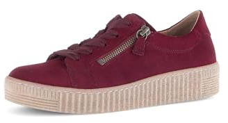 Gabor Damen Low-Top Sneaker, Frauen Sneaker,polsterung,feminin,Wide-fit,h-Weite,Leder-Sohle,Cherry,Merlot,Sport-Dynamic,Bordeaux,42 EU / 8 UK