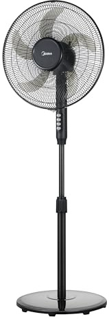 Midea Standventilator FS40-25JA, 5-Flügel Design, 40W Energiesparend, Höhenverstellbar 108-120cm, Tastensteuerung, Leiser Betrieb, Schwarz