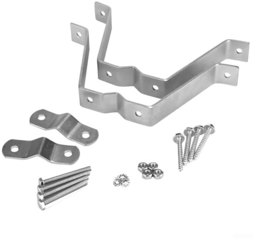 Heavy Duty Galvanised Iron Wall Mount Bracket with Telescopic Mast Clamp, Adjustable Rod Holder up to Inch for Outdoor TV Aerial Pole Fixing and Flag Pole Support