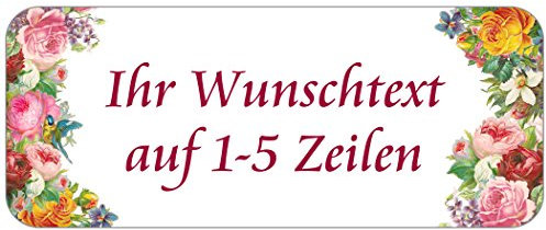 Adress-Etiketten - Adress-Aufkleber Blumenmeer mit Ihrem Wunschtext, 160 Stück, ca. 56 x 23 mm, für 1 bis 5 Zeilen Text