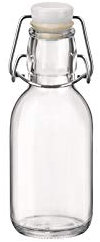 Bormioli Rocco Emilia - Bouteille en verre, bouchon blanc, transparent, 1 unité & agrave; (25cl-8 1/2 oz)