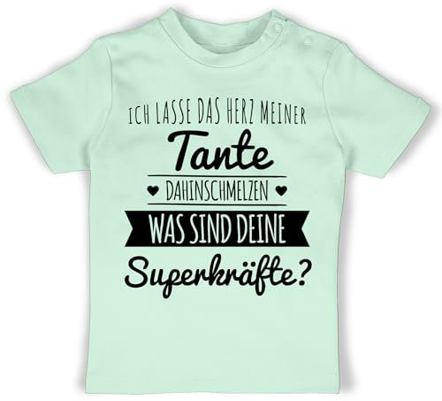 Baby T-Shirt Mädchen Jungen - Tante Herz dahinschmelzen - 12/18 Monate - Mintgrün - Geschenk Shirt Aunt teyze Tshirt tantes tanten t-Shirts Auntie Meine Shirts Aunties nichte Tshirts godi nichten