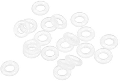 sourcing map 20 Stk. Silikon O-Ring VMQ Dichtungsring 7mm AD 3mm ID 2mm Breite Weiß