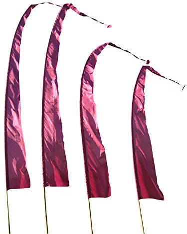 Balifahne 3 m Rosapink MIT STANGE | Umbul Gartenfahne Original Flagge | Yoga Fahne | Boho Dekofahne | Hochzeitsdeko & Event-Banner | Asiatische Windfahne | Geschenk für Gartenfreunde