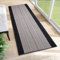 TAPISO Anti Rutsch Teppich Läufer rutschfest Meterware Modern Brücke Streifen Gestreift Design Grau Meliert Flur Wohnzimmer 67 x 300 cm