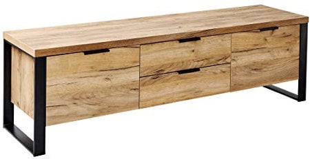 Jahnke LOOP TV 150 - Modernes TV-Board für Fernseher bis 60 Zoll, 152,4 x 39,5 x 45 cm, Kerneiche-Effekt