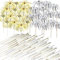 Allazone 200 PCS Feu D'artifice Cocktail Bâtons, 23CM Or Argent Feu D'artifice Bambou Bois Bâton de Cocktail pour La Décoration de Gâteaux, Articles de Fête, Décoration de Noël