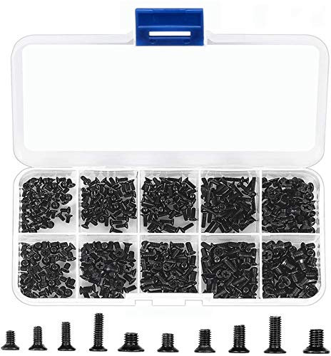 300 Stück Laptop-Schraubensätze, Mechanische Senkkopfschrauben aus Schwarzem Edelstahl, M2 M2.5 M3 Flachkopf-Kreuzschlitzschrauben für Die Reparatur Von Laptops