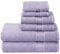 GLAMBURG Ultra Soft 6er-Pack Baumwoll-Handtuch-Set, enthält 2 übergroße Badetücher 70 x 140 cm, 2 Handtücher 40 x 60 cm und 2 Waschbetten 30 x 30 cm, Dunkelviolett