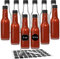 12 pcs 5oz / 150ml Hot Sauce Glass Bottles with Leak Proof Screw Cap,Orifice Reducer Dripper Insert,Clear Oil Bottle for Kitchen,Home Brewing Wine & Juicing Bottles For Bordeaux Wine,Beverage