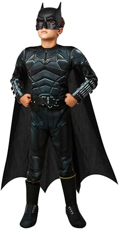 Rubies Official DC The Batman, Batman Deluxe Child Costume, Kids Superhero Fancy Dress