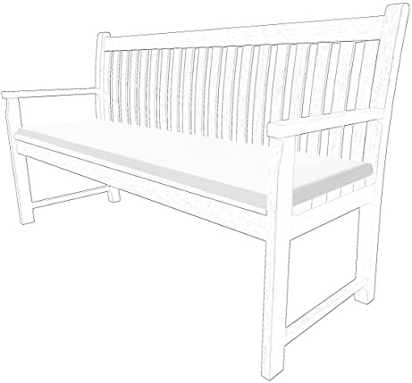 iSTYLE MODE BETTER HOME CHOICE 2 3 & 4 Seater Outdoor Garden Bench Cushion Water Resistant Patio Furniture Rectangle Bench Cushion Comfortable Seat Pad Soft Non-Slip Furniture Pad (White, 3 Seaters)