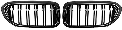 DOCAS Kühlergrill für 5er G30 G31 G38 2017-2019 Nieren Doppelsteg Sport Glanz Schwarz
