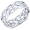 Bling Jewelry Gedrehter Seilkabel Geflochtener Kuppel Croissant Ring Dünnes Band Für Frauen Teenager .925 Sterlingsilber