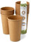 BIOZOYG 50 Stück Kaffeebecher Pappbecher 400ml / 16 oz Ø 90 mm braun - Einwegbecher plastikfrei - Becher aus nachhaltiger Forstwirtschaft - Kaffeebecher Einweg
