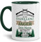Tassendruck Tasse selbst gestalten - mit Name Personalisieren - mit Spruch - Eure Exzellenz der Jäger - Geschenkidee für Jäger, Jagd, Waidmann | Innen & Henkel Dunkelgrün, 300ml