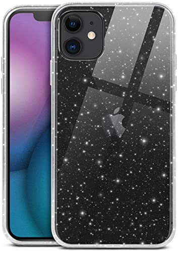 moex Sparky Case für iPhone 11 Hülle mit Glitzer Effekt aus Silikon, durchsichtige Handyhülle dünn und weich, Schutzhülle transparent glitzernd Design Cover, Klar